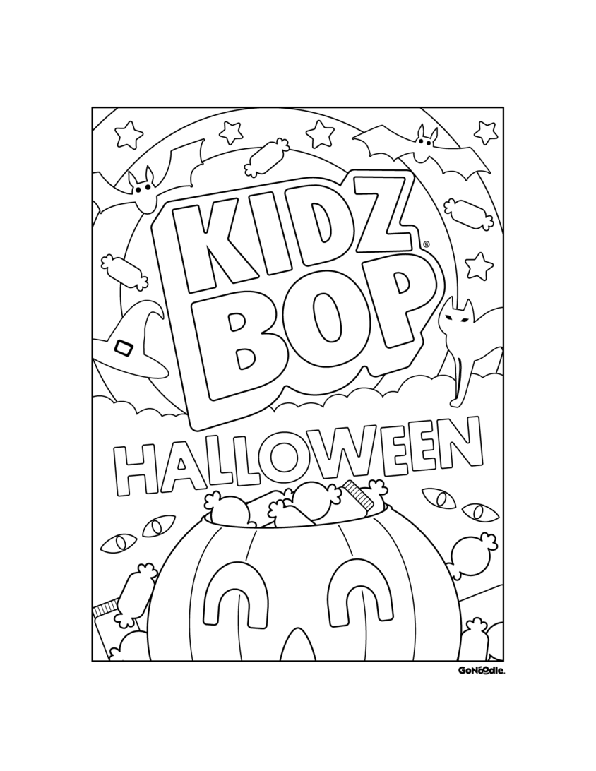 GoNoodle KIDZ BOP Halloween Coloring Sheet Gonoodle kidz bop halloween coloring sheet